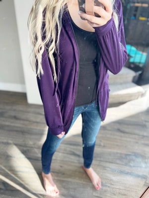 Came Into My Life Zip-Up Hoodie in Plum