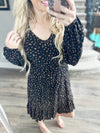 Make Your Happiness Long Sleeve Dress in Black