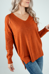 Hold Together Knit Pullover Sweater in Rust