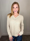 Chai Latte V-Neck Sweater in Oatmeal