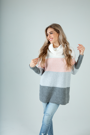 Just Once Knit Color Block Sweater (SALE)