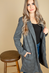 Tell Her Plaid Coat in Gray
