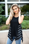Ready for You Tank Top in Black with Stripes (SALE)