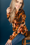 Breathe In Floral Hoodie in Rust
