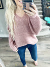 Working Together Sweater in Mauve Pink