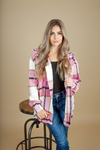 High and Dry Plaid Shacket in Pink (SALE)