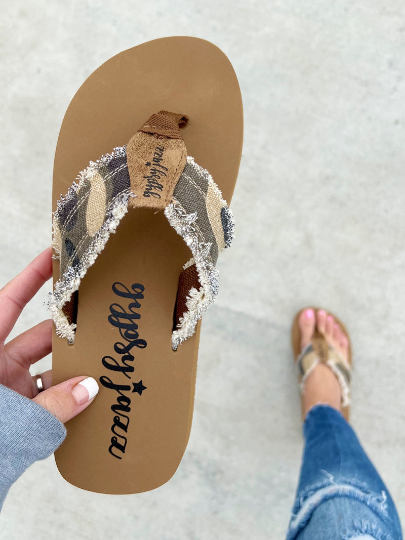 Gypsy Jazz Welcome Home Flip Flops in Camo (SALE)