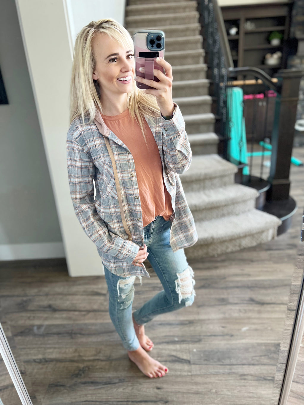 Who You Are Shacket in Heather Gray