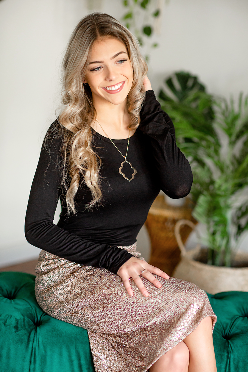 Light Up the Night Sequin Skirt in Cream