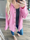 Remember When Hooded Shacket in Pink
