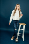 Where it Is Mock Neck Sweater in Cream (SALE)