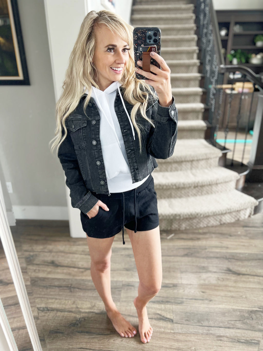 Judy Blue Black Cropped Denim Jacket