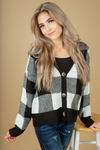 Change My Mind Plaid Sweater in Black (SALE)