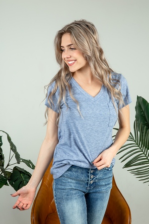 Everything To Me Heathered V-Neck Tee (Multiple Colors) (SALE)