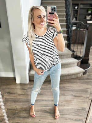 Open Wide Striped Tee (Multiple Colors) (SALE)