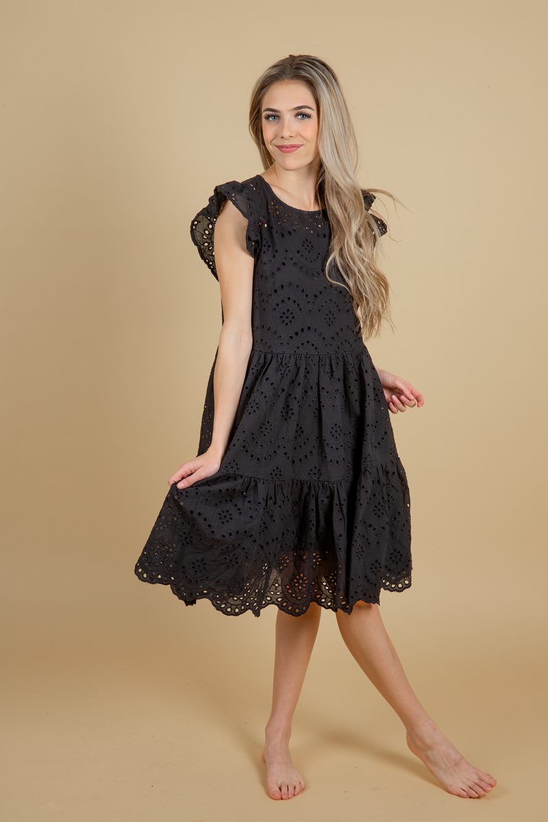 Being Real Eyelet Dress in Black