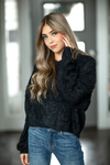 Worth It Fuzzy Sweater in Black (SALE)