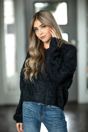 Worth It Fuzzy Sweater in Black (SALE)