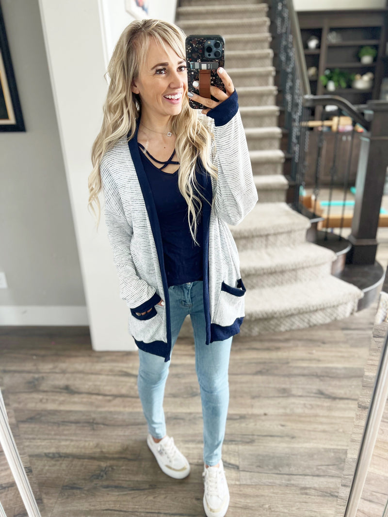 Comes Back Around Striped Cardigan