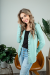 Cute As a Button Snap Cardigan (Soft Colors)