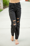 Judy Blue Find a Way Black Distressed Girlfriend Jeans (SALE)