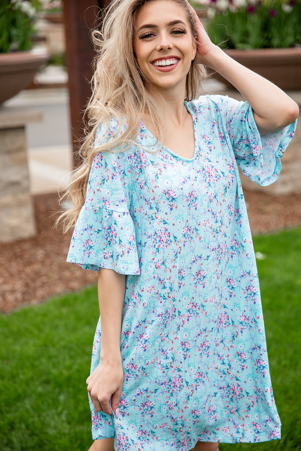 Go Over There Floral Dress in Mint (SALE)