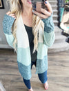 The Way You Are Knit Cardigan in Ivory and Forest Green