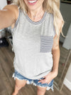What is Going On Tank Top in Gray