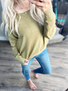 Where You Are Sweater Top in Olive