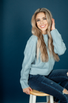 Where it Is Mock Neck Sweater in Dusty Blue (SALE)