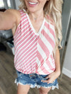 Full of Sunshine Stripe Tank Top in Pink