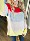 Sail Away Crewneck Sweater in Light Blue and Sunray