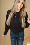 Where it Is Mock Neck Sweater in Black (SALE)