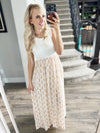 Wonderful World Sleeveless Ivory Floral Print Dress