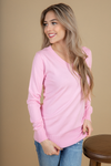 I Knew You V-Neck Sweater Top in Candy Pink