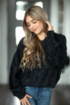 Worth It Fuzzy Sweater in Black (SALE)