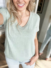 Another Look V-Neck Tee in Sage