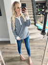 It's My Party Sweater Knit Top in Navy