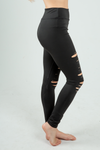 Cool Off Laser Cut Leggings in Black