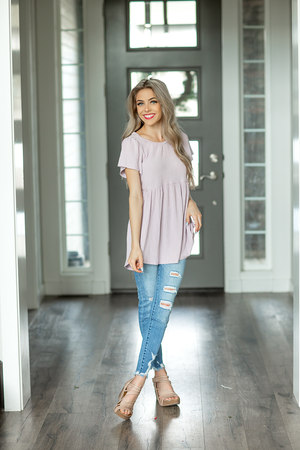 Had for You Textured Top in Lilac (SALE)