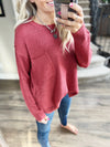 Spaces Between Sweater in Marsala