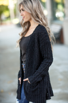 See it in Time Popcorn Cardigan in Black