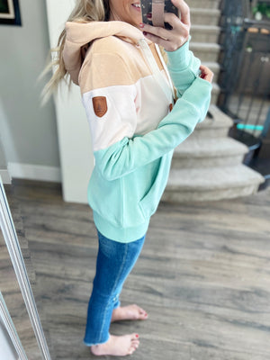 Wanakome Fun Times Hoodie in Tan, Blush and Mint