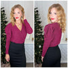Take Me Out Faux Wrap Bodysuit In Magenta