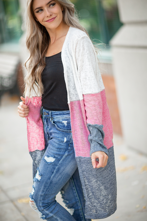 DAILY DEAL My Way Color Block Cardigan