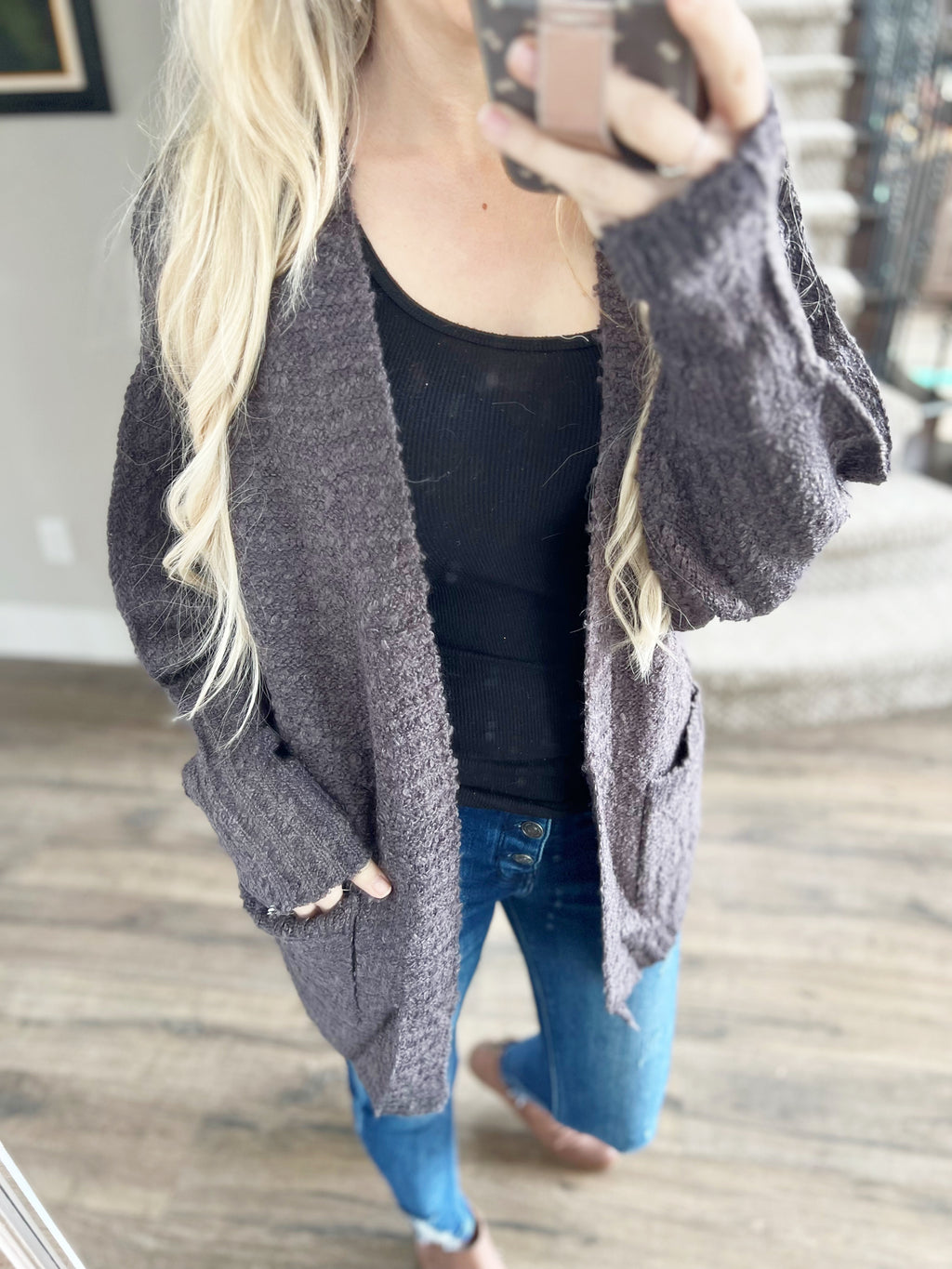 Consider It Done Cardigan in Charcoal