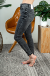 KanCan Bring it In Frayed Hem Skinny Jeans in Black