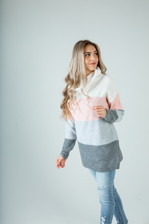 Just Once Knit Color Block Sweater (SALE)