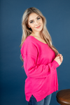 Picture You Sweater Top in Fuchsia
