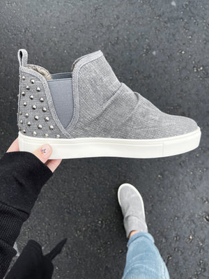 Very G Rebel Studded Bootie Sneaker in Gray (SALE)